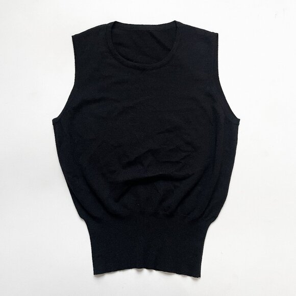 Alaia Paris Virgin Wool Sleeveless Knit Top Black Size FR 40 US 8 - Picture 1 of 7